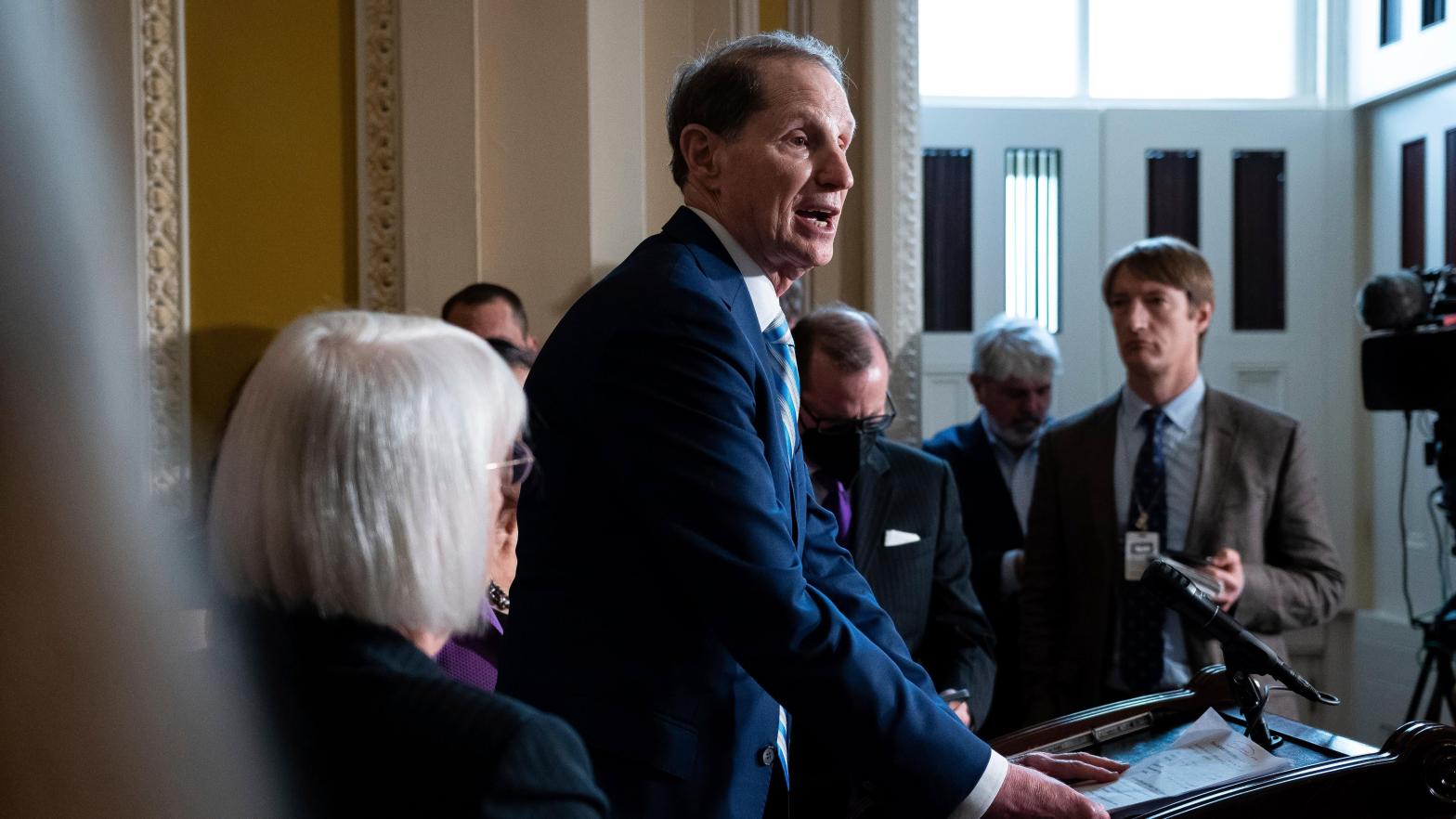 Senator Ron Wyden (D-OR) speaks to media during the weekly Senate Democrat Leadership press conference, at the U.S. Capitol, in Washington, D.C., on Tuesday, September 13, 2022. (Photo: Graeme Sloan, AP)