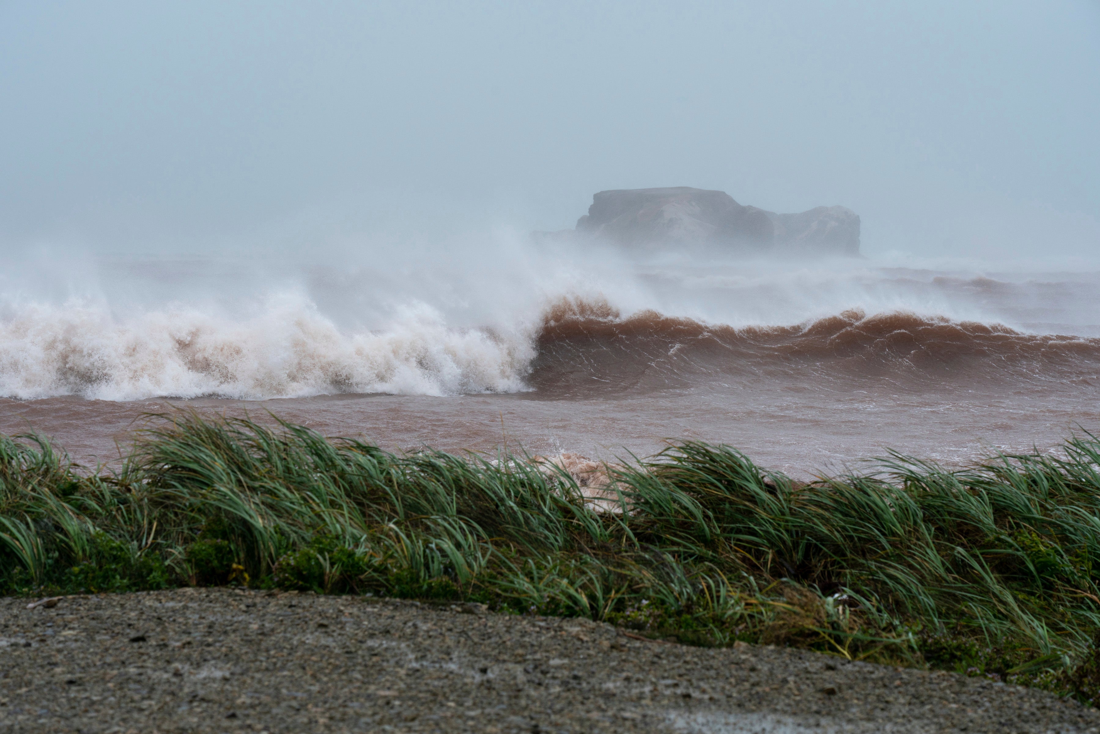 Waves off the coast of Îles-de-la-Madeleine, Quebec on Saturday, September 24. (Photo: Nigel Quinn, AP)