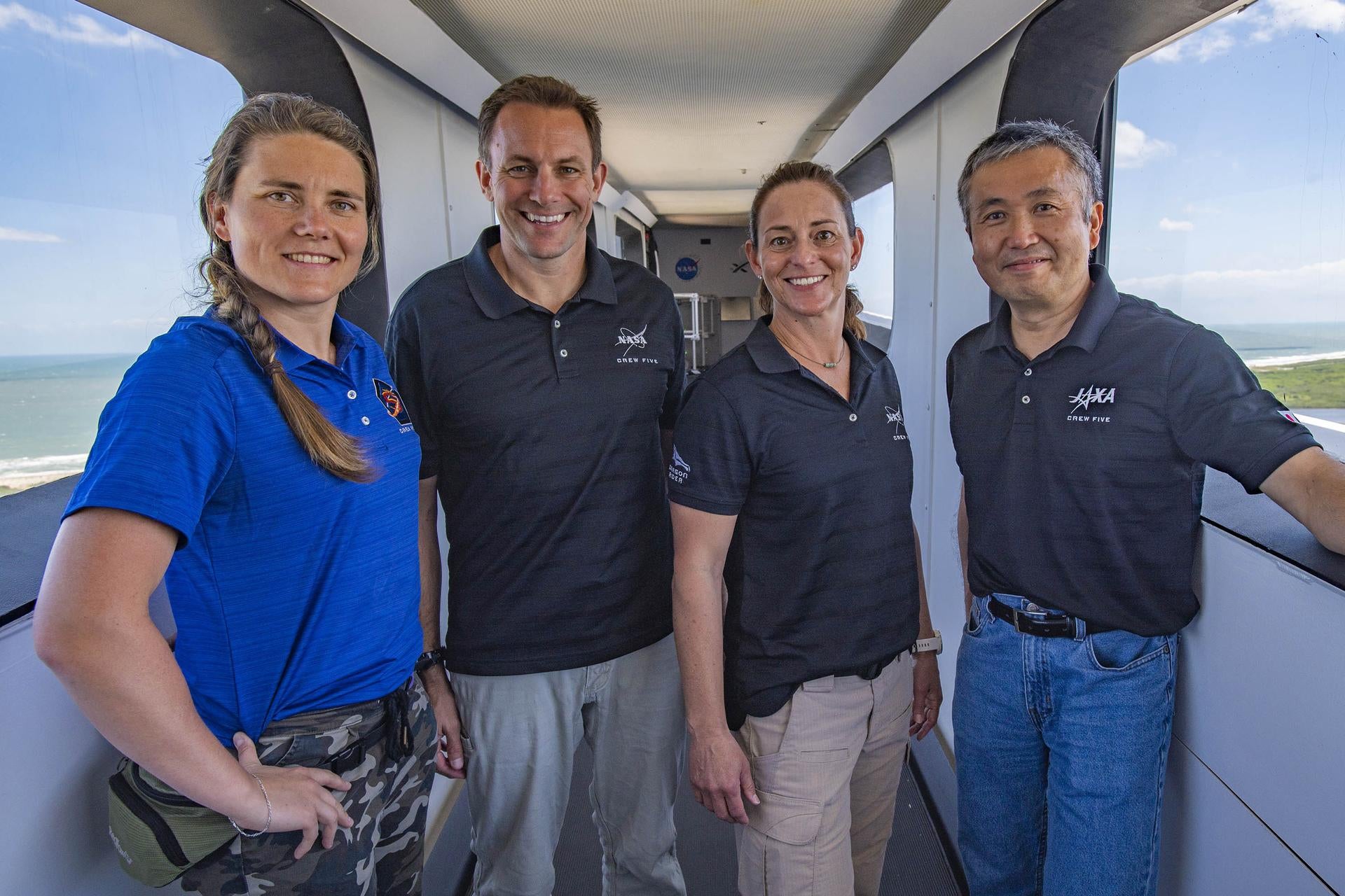 Crew-5 crew members (from left): Anna Kikina, mission specialist; Josh Cassada, pilot; Nicole Mann, spacecraft commander; and Koichi Wakata, mission specialist. (Photo: SpaceX)