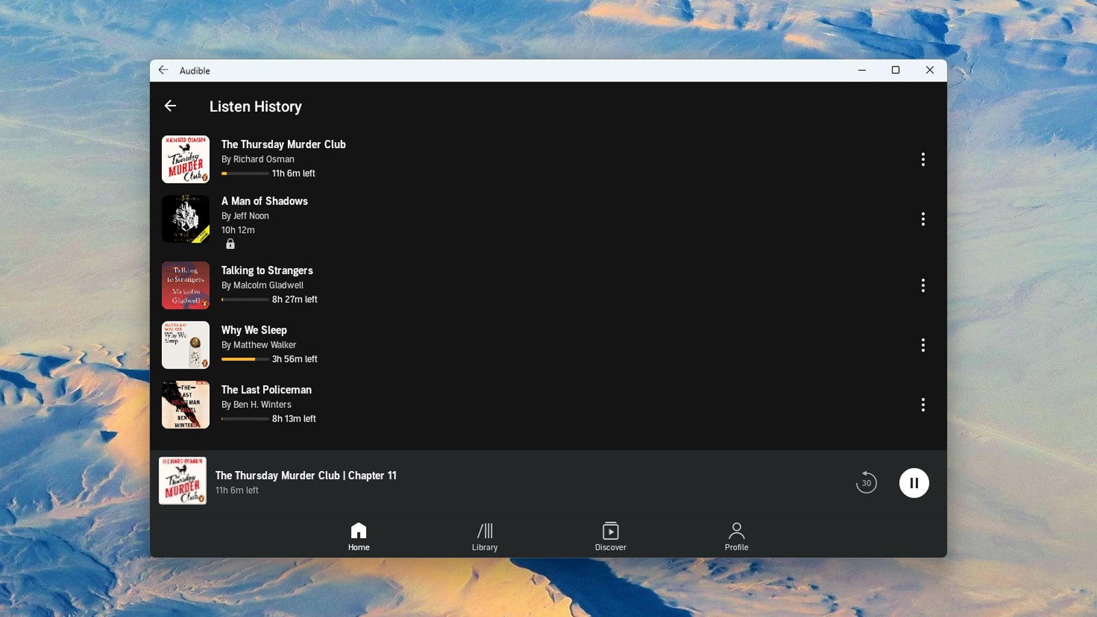 You can install the Amazon Audible app. (Screenshot: Windows)