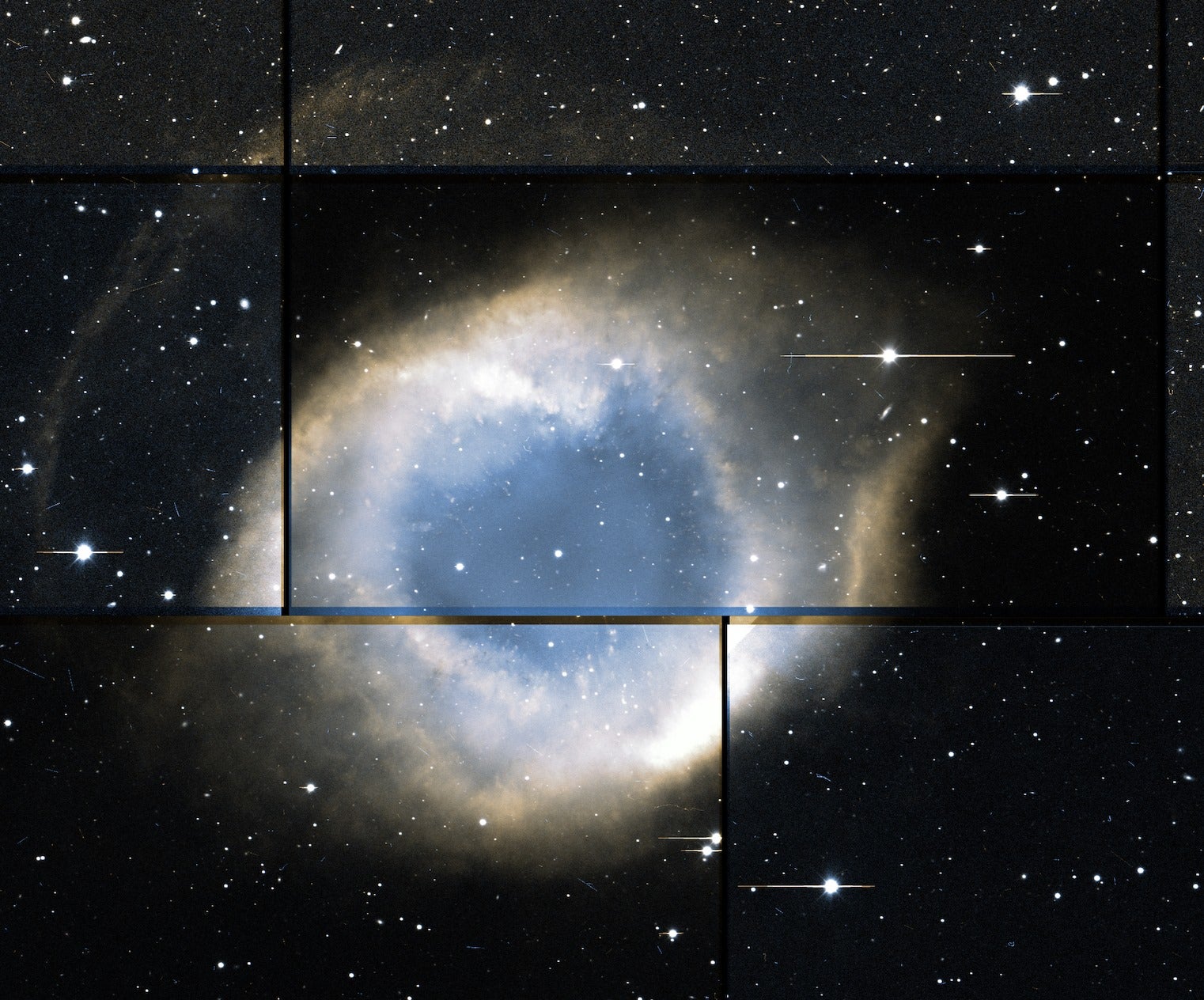 The Helix Nebula, as seen by several CCDs. (Image: Rob Morgan, Dark Energy Survey)