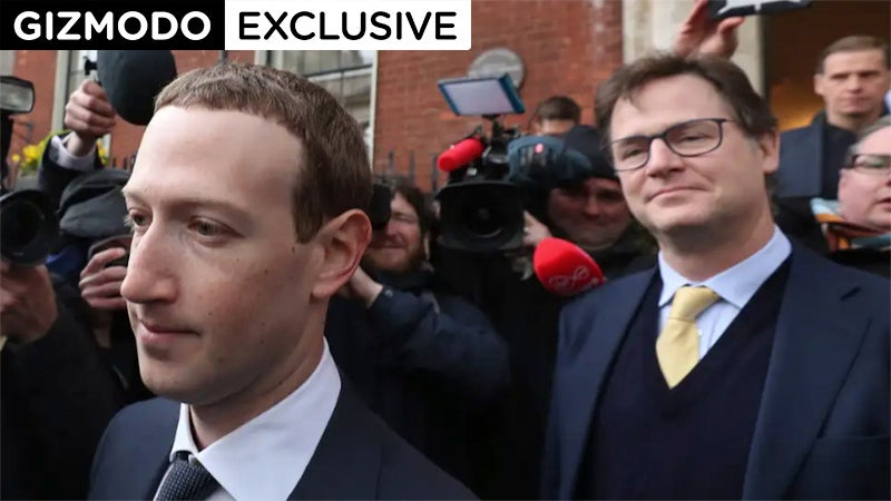 Facebook head of global policy Nick Clegg with CEO Mark Zuckerberg leaving The Merrion Hotel in Dublin, Tuesday April 2, 2019.  (Photo: Niall Carson, AP)