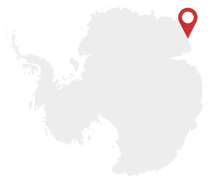 The location of Mawson research station. (Image: Gizmodo/Datawrapper)