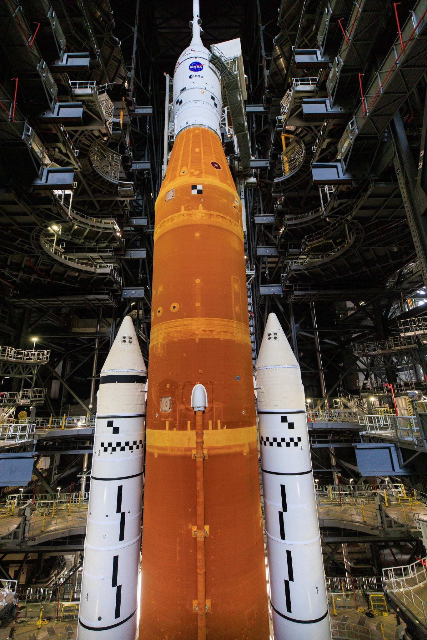 SLS inside NASA's Vehicle Assembly Building.  (Photo: NASA)