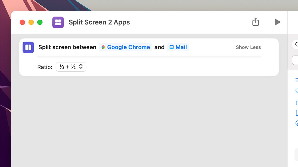 Plug your favourite apps into Split Screen 2 Apps. (Screenshot: Shortcuts)