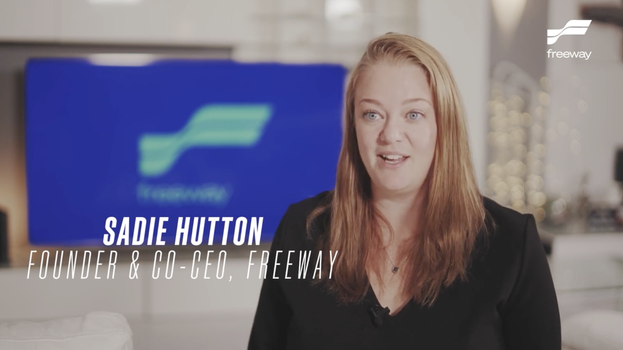 Sadie Hutton, founder and co-CEO of Freeway, the UK-based crypto platform that halted withdrawals on Sunday. (Screenshot: Freeway / YouTube)