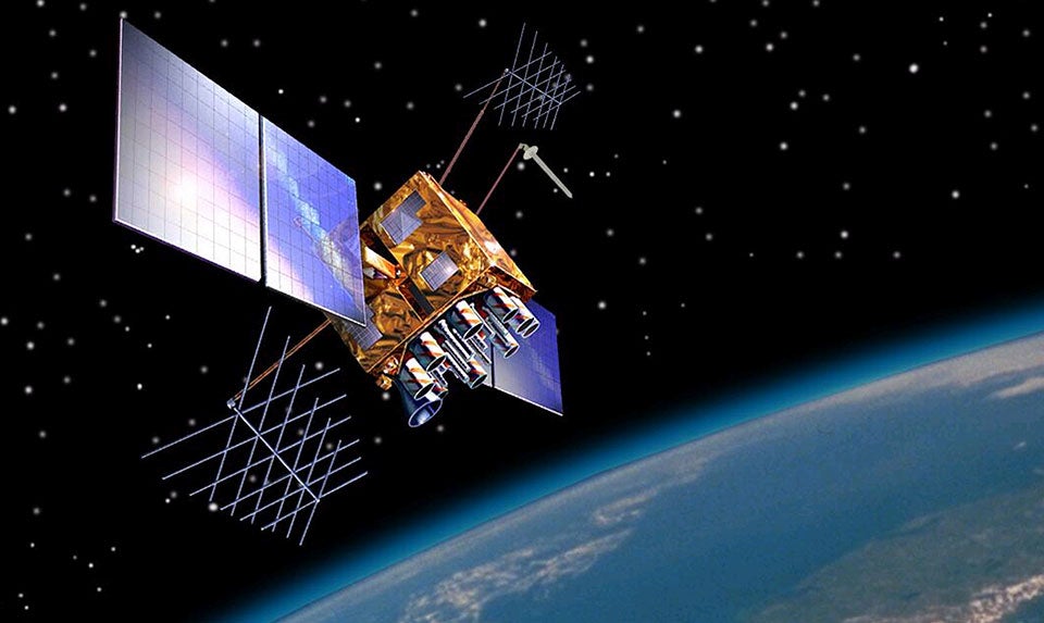 GPS satellites (pictured) work in medium Earth orbit some 12,550 miles (20,200 km) above the surface, with each satellite orbiting Earth twice a day.  (Image: NOAA)
