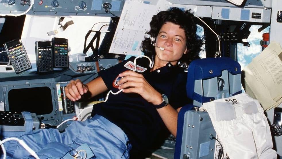 NASA astronaut Sally K. Ride aboard the space shuttle Challenger during the STS-7 mission. (Photo: NASA)