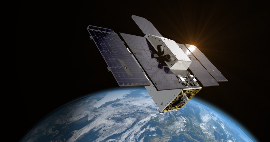 Rendering of the Planet Labs Tanager hyperspectral satellite.  (Image: Planet Labs)