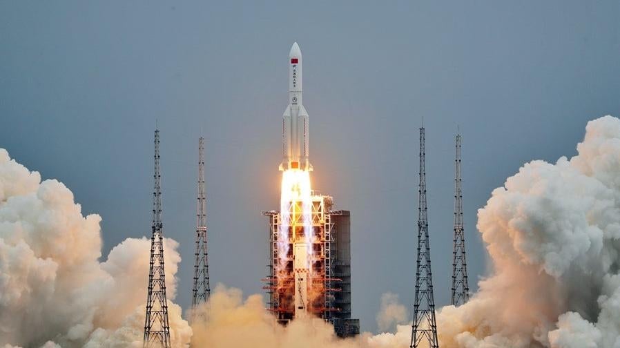 The rocket carrying the space station module lifted off from the Wenchang Space Launch Centre. (Photo: CNSA)