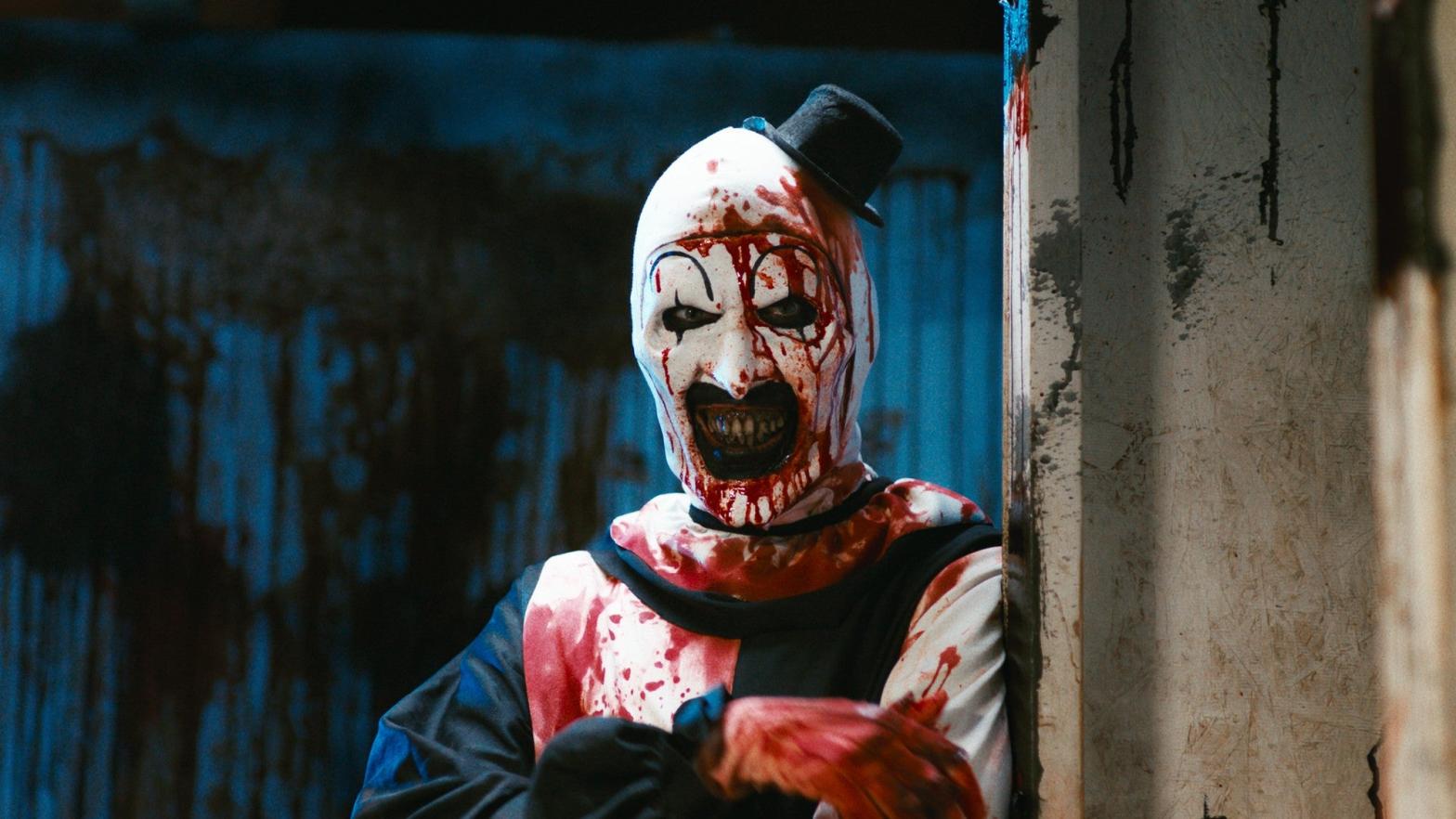 Art the Clown is rolling in the dough with Terrifier 2. (Image: Cinedigm)