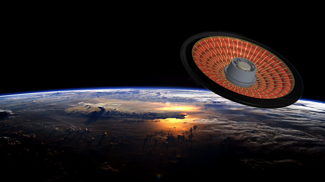 Artist's depiction of Low-Earth Orbit Flight Test of an Inflatable Decelerator (LOFTID). (Illustration: NASA)