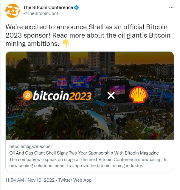 Dream Team Alert: Bitcoin Magazine (Maybe) Teams Up With Fossil Fuel Giant, Shell