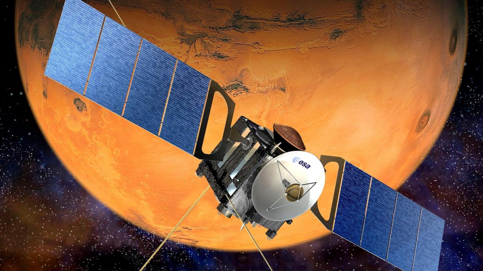 An artist's impression of the Mars Express spacecraft. (Illustration: ESA)