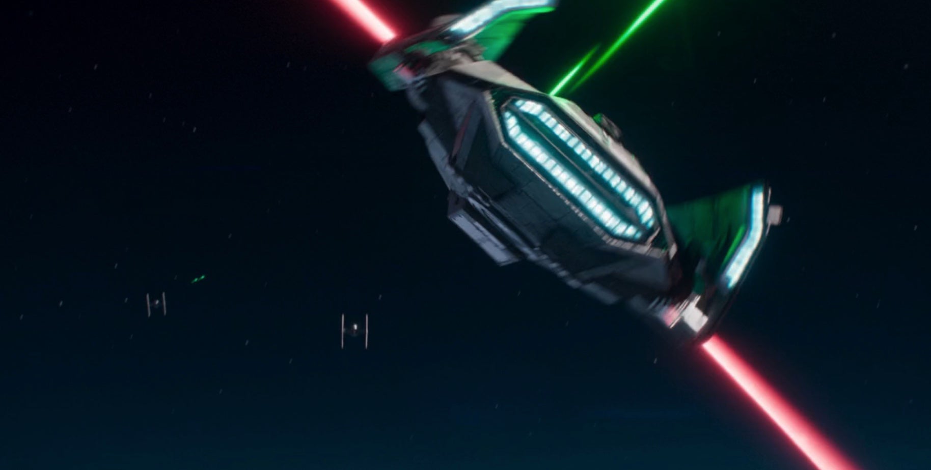 Lightsaber spaceship, oh yeah.  (Screenshot: Lucasfilm)