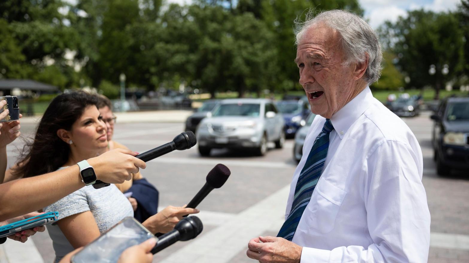 Sen. Ed Markey (D-Mass.) speaks with reporters at the U.S. Capitol Aug. 6, 2022. (Photo: Francis Chung, AP)