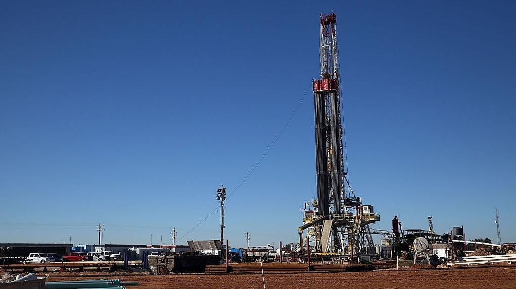 A fracking site is situated on the outskirts of town in the Permian Basin oil field on January 21, 2016 in the oil town of Midland, Texas.  (Photo: Spencer Platt, Getty Images)
