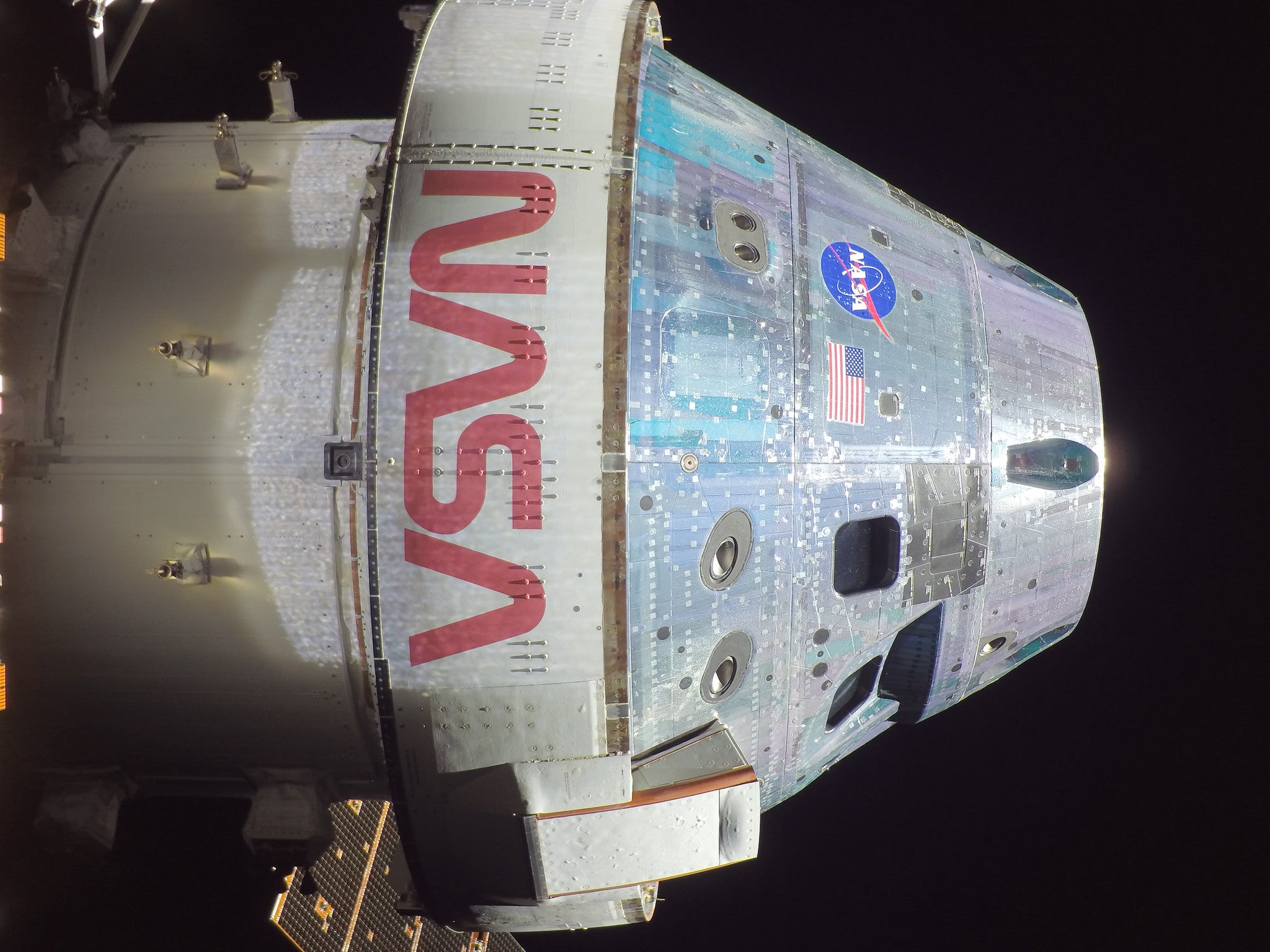 Orion captured this selfie to help with an external inspection on November 18. (Photo: NASA)