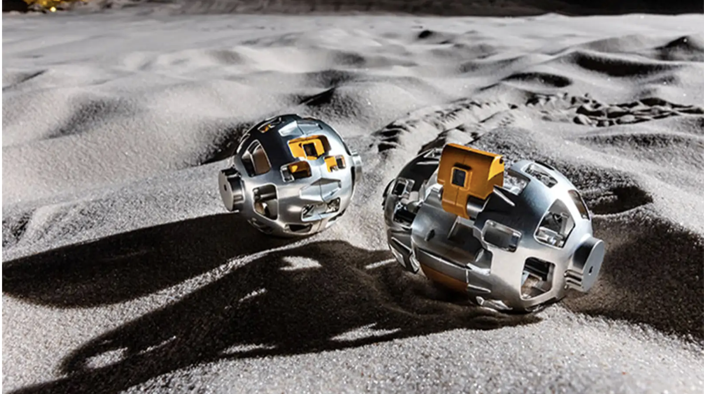 Conceptual image showing the SORA-Q transformable robot working on the Moon.  (Image: RoboSmart)
