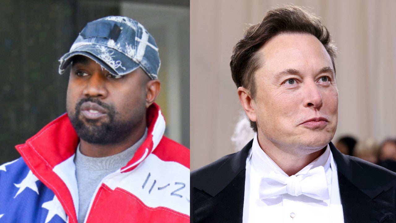 Kanye West is seen on November 27, 2022 in Los Angeles, California (left) Elon Musk on May 2,  2022 in New York City (right).  (Image: Taylor Hill / MEGA/GC, Getty Images)