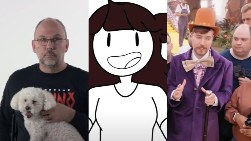 The top videos on YouTube for 2022 included eulogies for a passed Minecraft star, a coming out video, and a real-life Chocolate Factory. (Screenshot: Technoblade/Jaiden Animations/Mr. Beast)