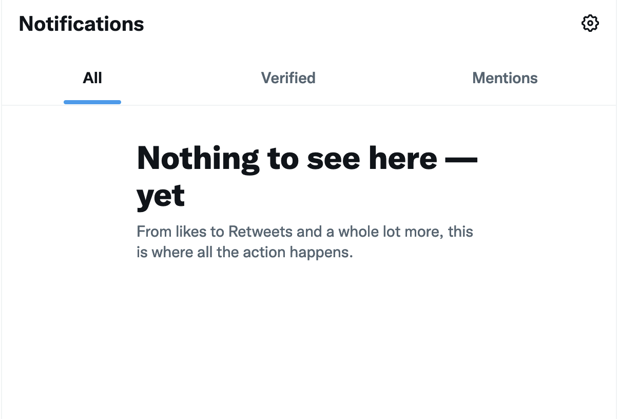 The notice that users see on Twitter when using the web when notifications have been broken. (Screenshot: Twitter)