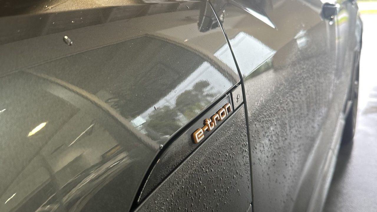 Audi e-tron S car logo closeup