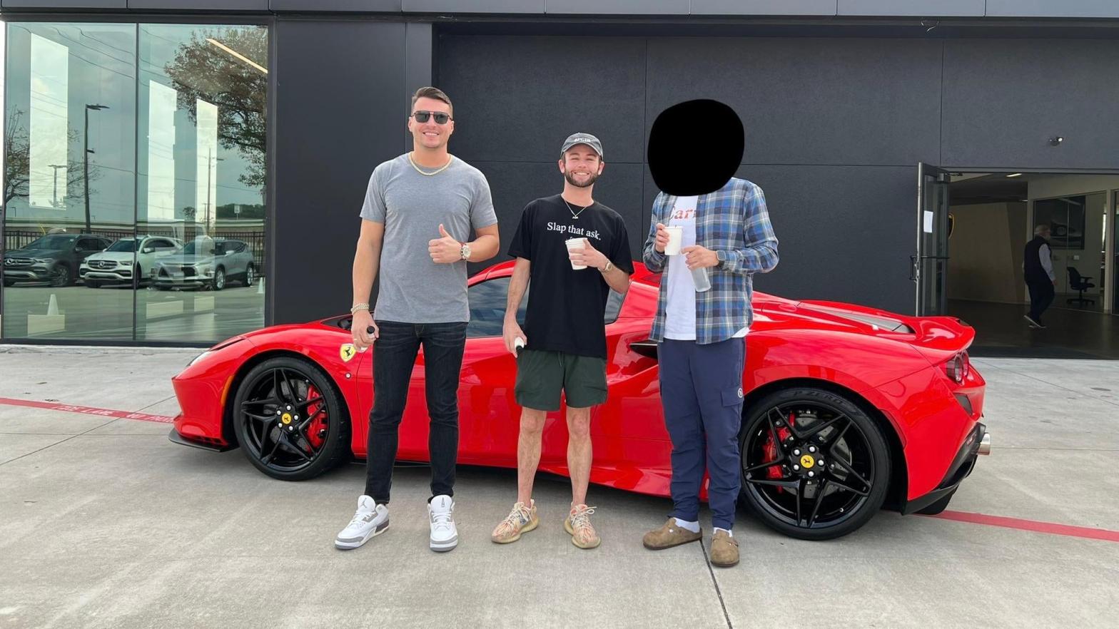 Edward Constantinescu standing alongside Daniel Knight and a third, unknown individual back in 2021. This image was used in charges filed against the pair along with five other financial influencers in what the SEC alleged was a large-scale pump and dump scheme. (Photo: Zack Morris/Twitter)