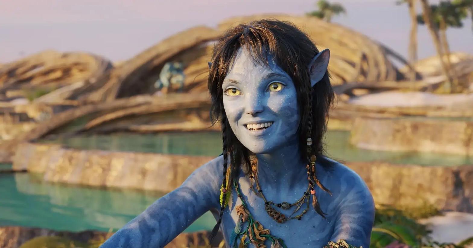 Sigourney Weaver, star of Aliens, plays teenager Kiri in Avatar: The Way of Water. (Image: Disney)