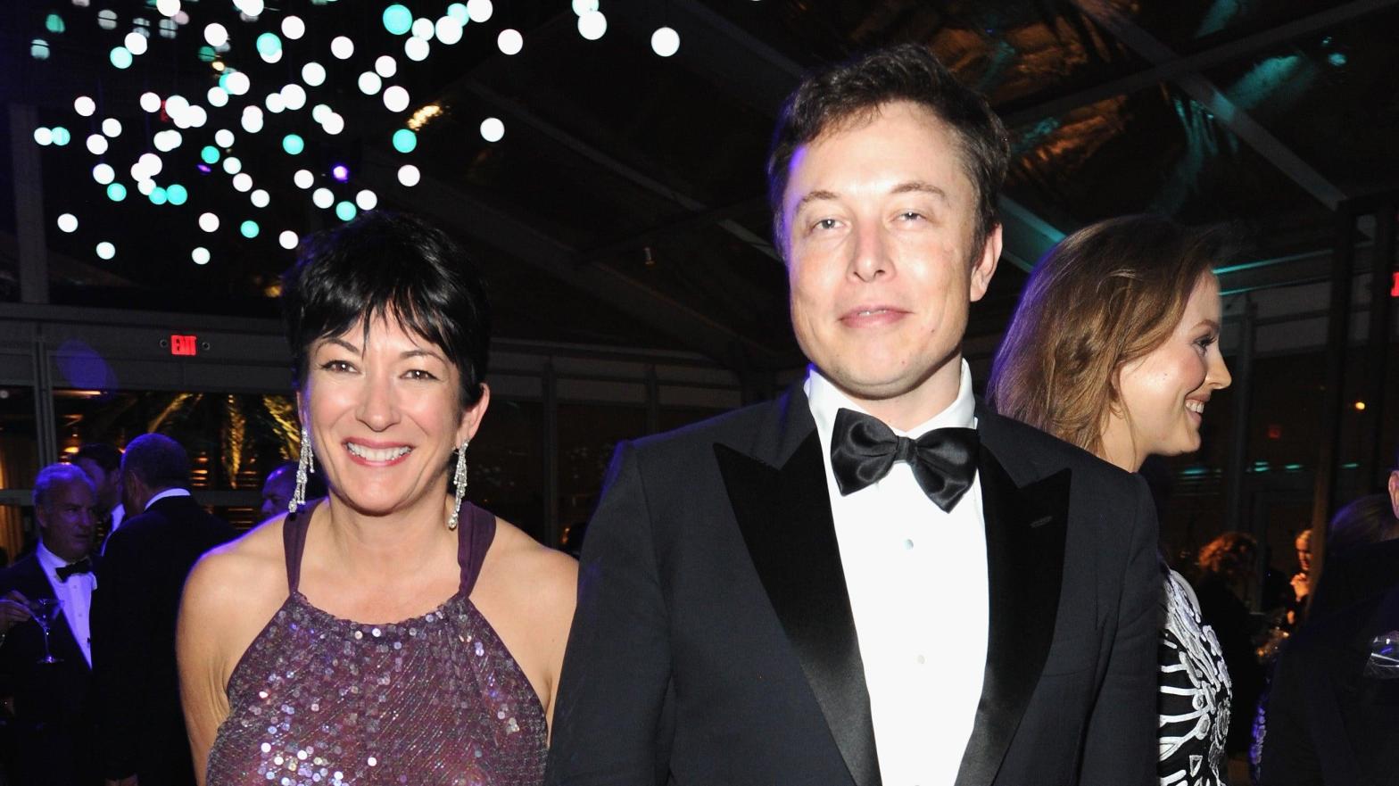 Elon Musk alongside Ghislaine Maxwell at the 2014 Vanity Fair Oscar Party Hosted By Graydon Carter on March 2, 2014 in West Hollywood, California. (Photo: Kevin Mazur/VF14/WireImage, Getty Images)