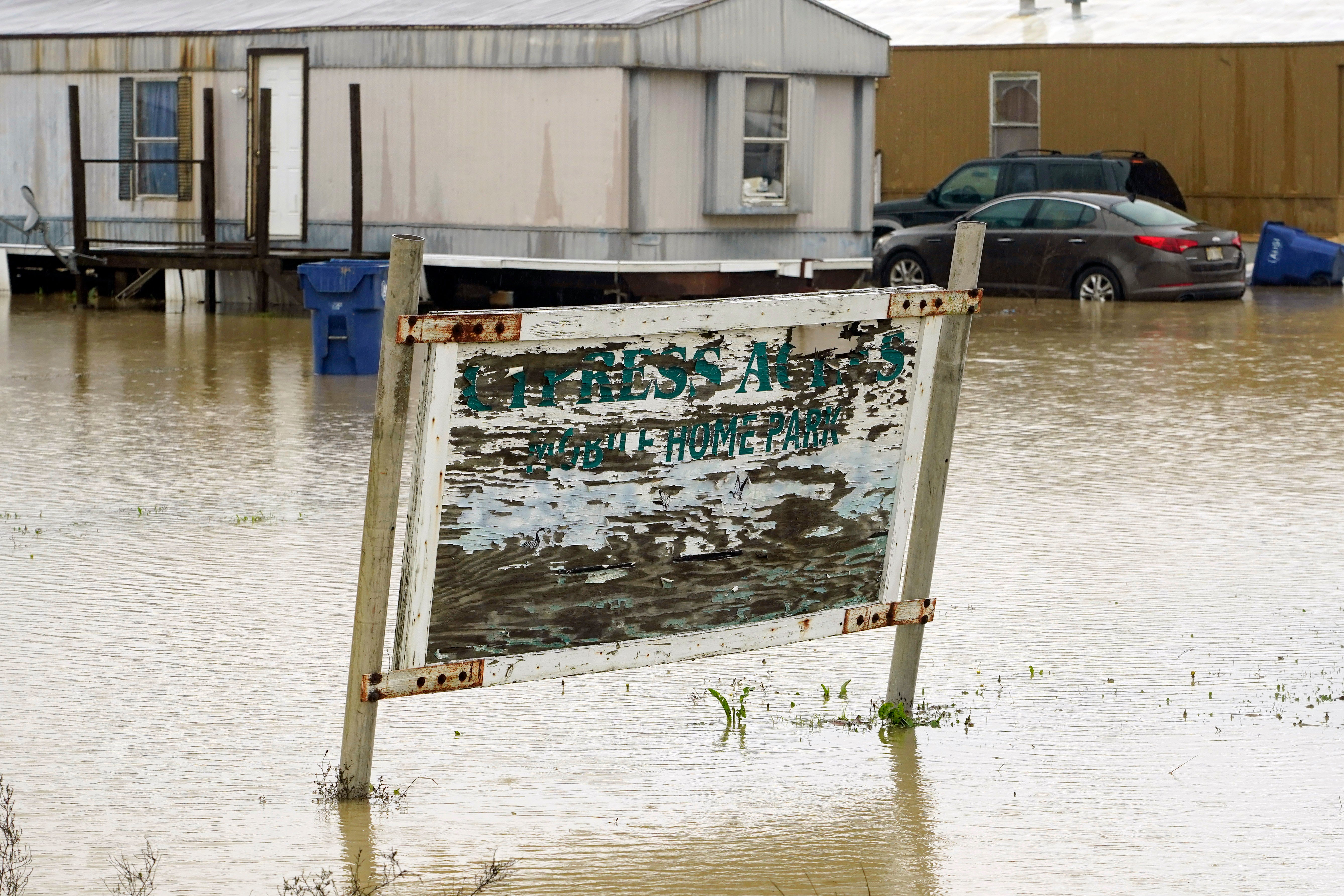 A flooded mobile home community in Ruleville, Mississippi on December 14.  (Photo: Rogelio V. Solis, AP)