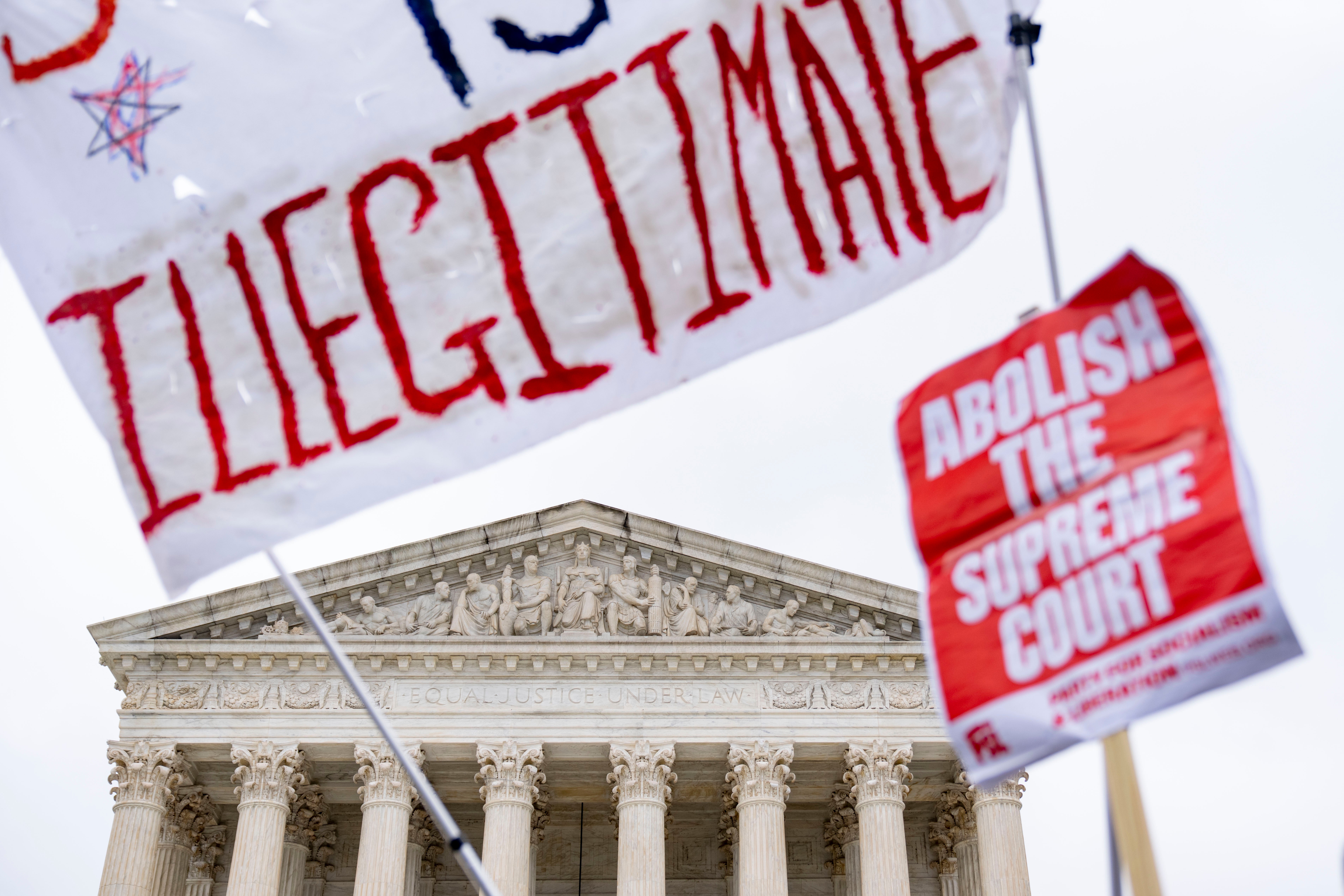 A protest in front of the Supreme Court in December. (Photo: Andrew Harnik, AP)