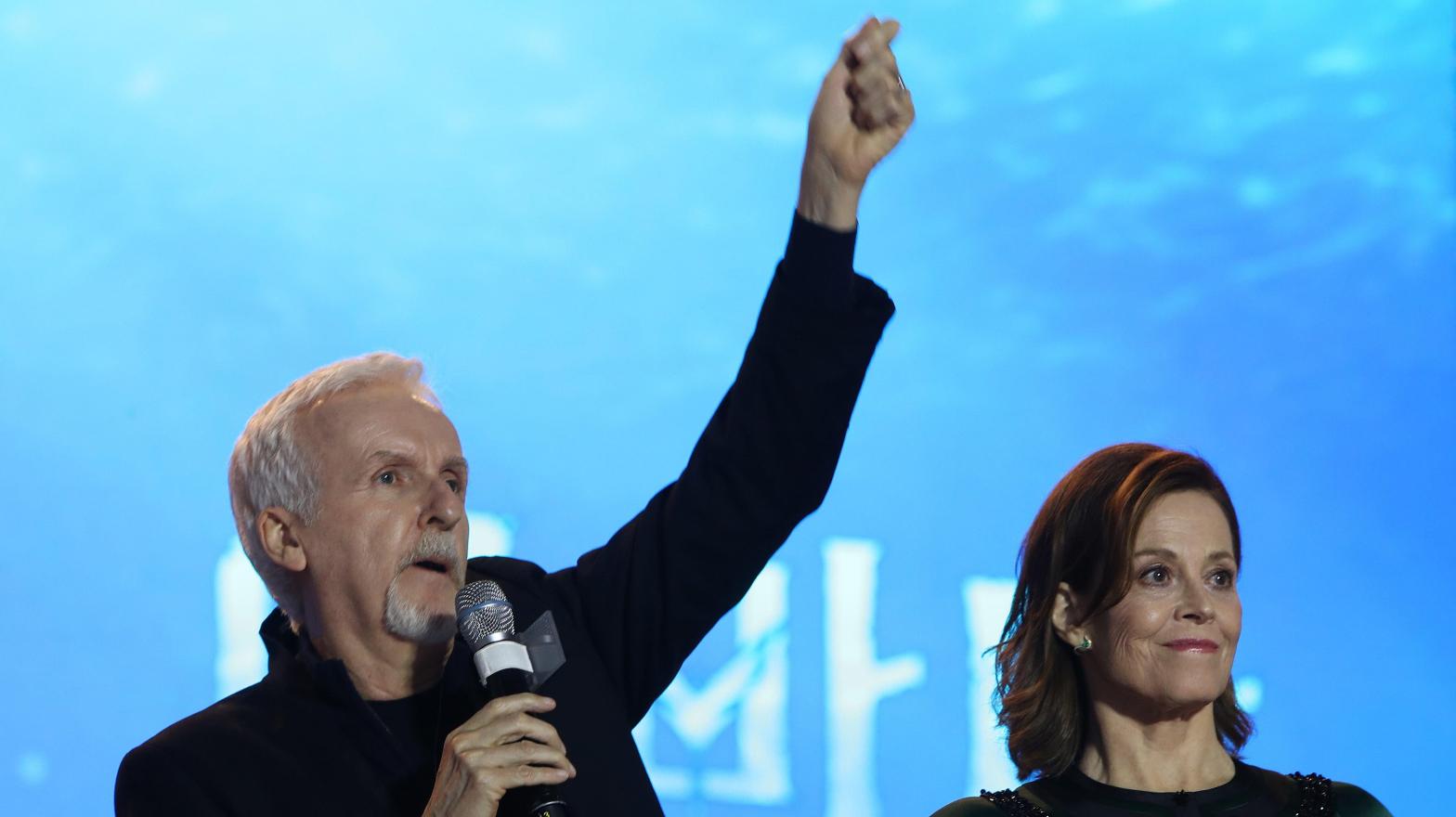 Director James Cameron and actress Sigourney Weaver attend the premiere of Avatar: The Way of Water on December 09, 2022 in Seoul, South Korea. (Photo: Chung Sung-Jun, Getty Images)