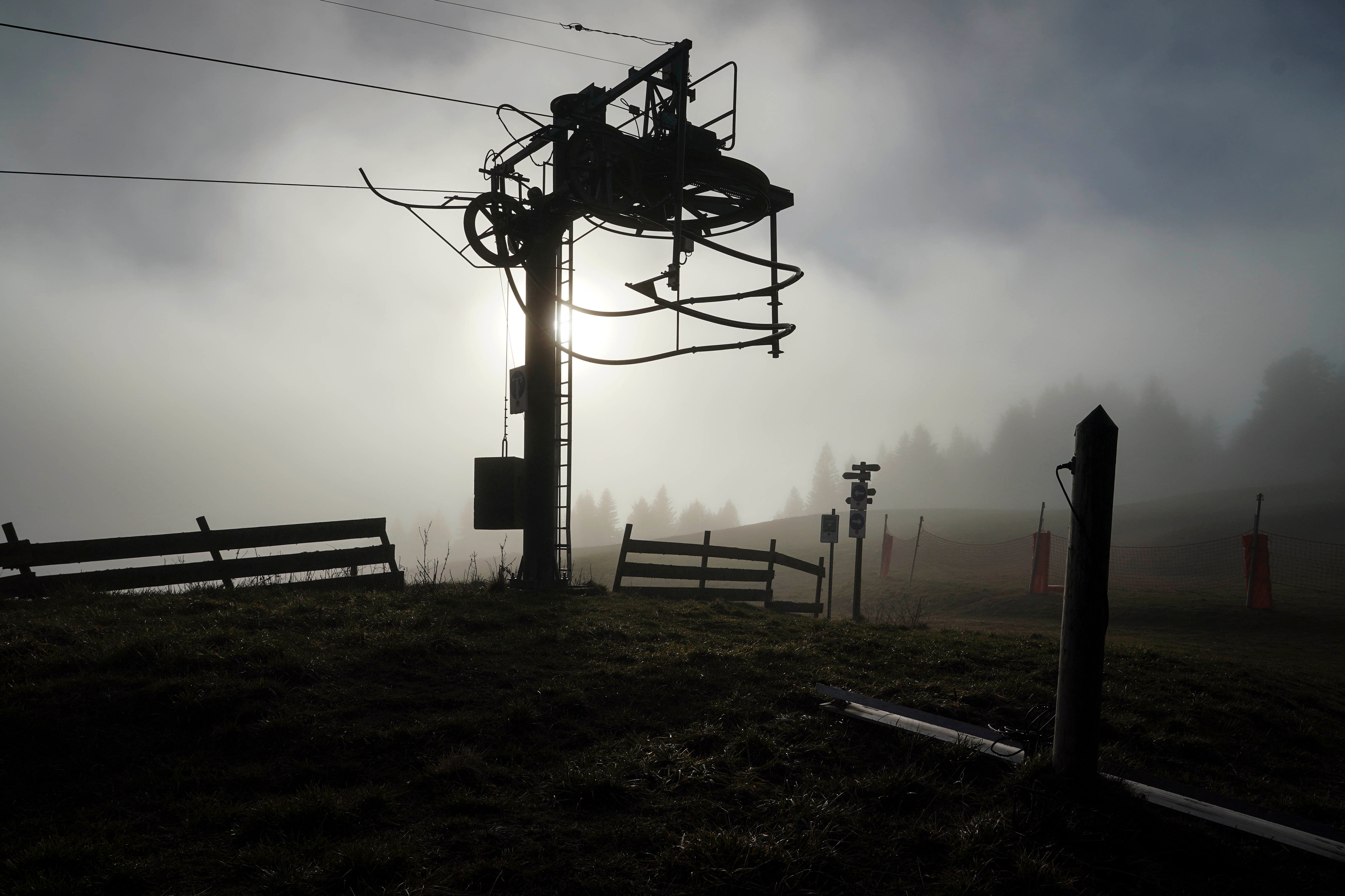 A closed ski lift in Le Revard, near Aix-les-Bains, in the French Alps.  (Photo: Laurent Cipriani, AP)