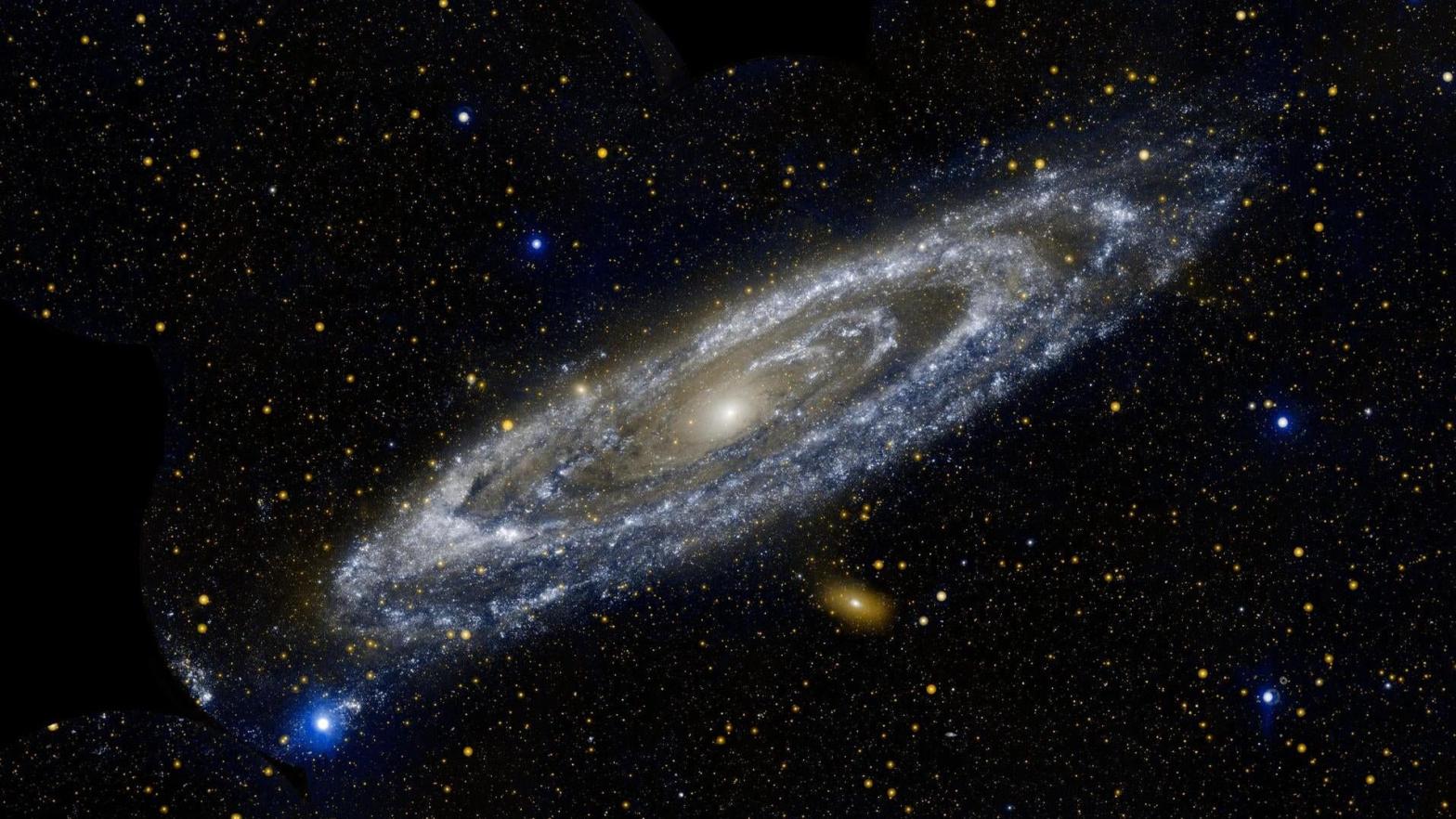 The Andromeda Galaxy captured by the NASA Galaxy Evolution Mapper in 2012. (Image: NASA/JPL-Caltech)