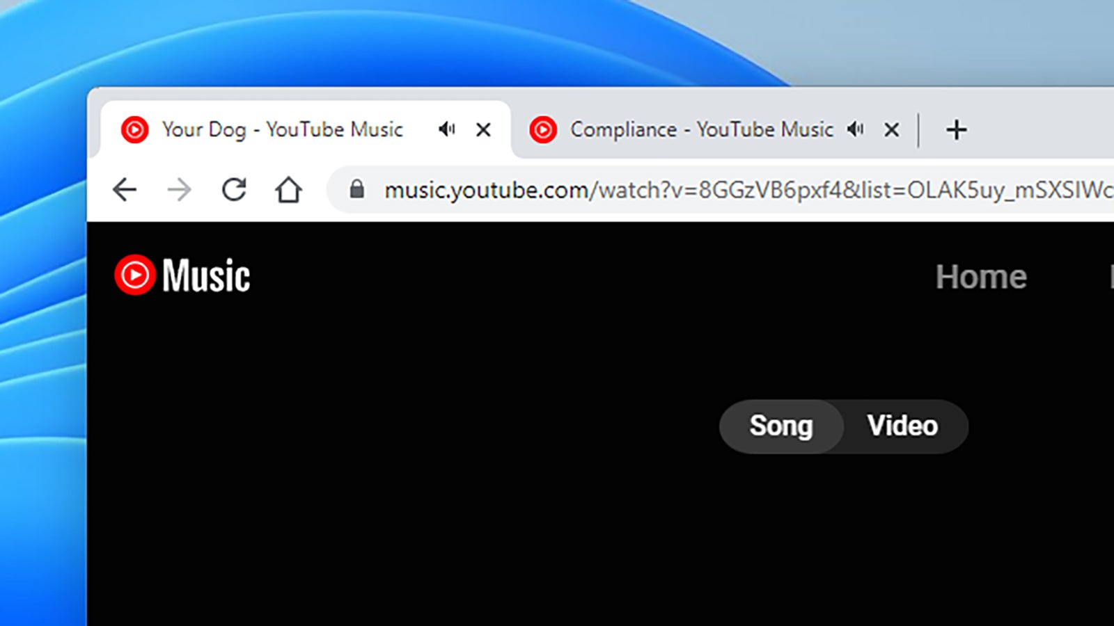 YouTube Music lets you play different playlists in different tabs, simultaneously. (Screenshot: YouTube Music)