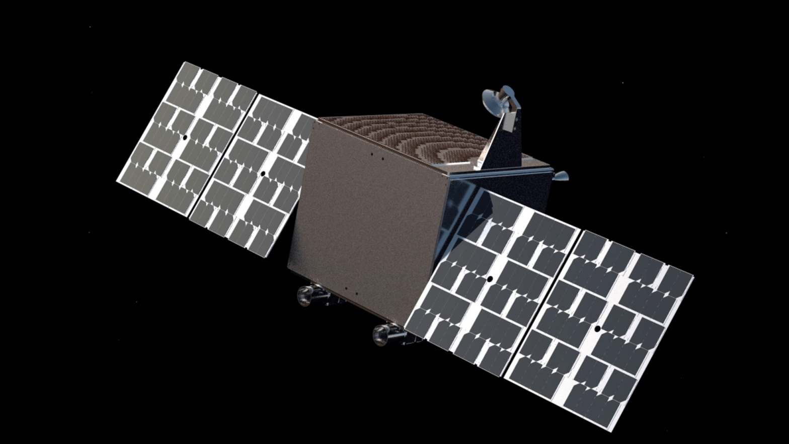 The OrbAstro ORB-50 satellite platform will host a variety of instruments needed to evaluate the target asteroid from a distance.  (Illustration: Intuitive Machines)