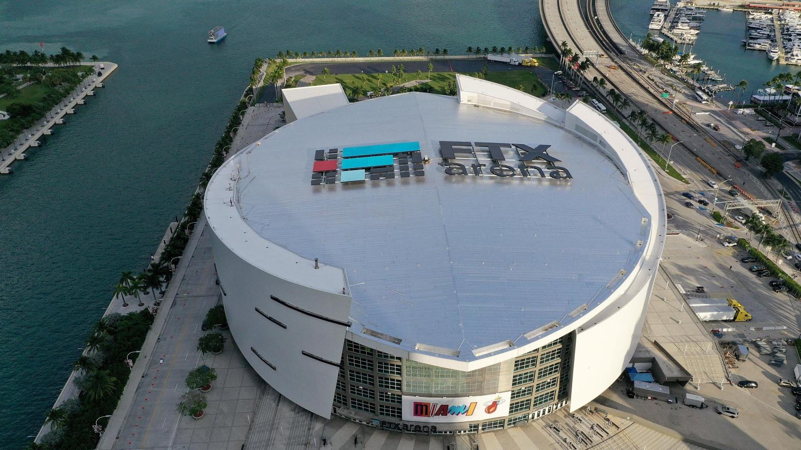The FTX creditor list also named the Miami-based Basketball Properties LTD as a creditor. FTX bought the rights to the home of the Miami Heat's home arena for $US135 ($187) million in 2021. The Miami-Dade County government has since terminated that 19-year contract. (Photo: Joe Raedle, Getty Images)