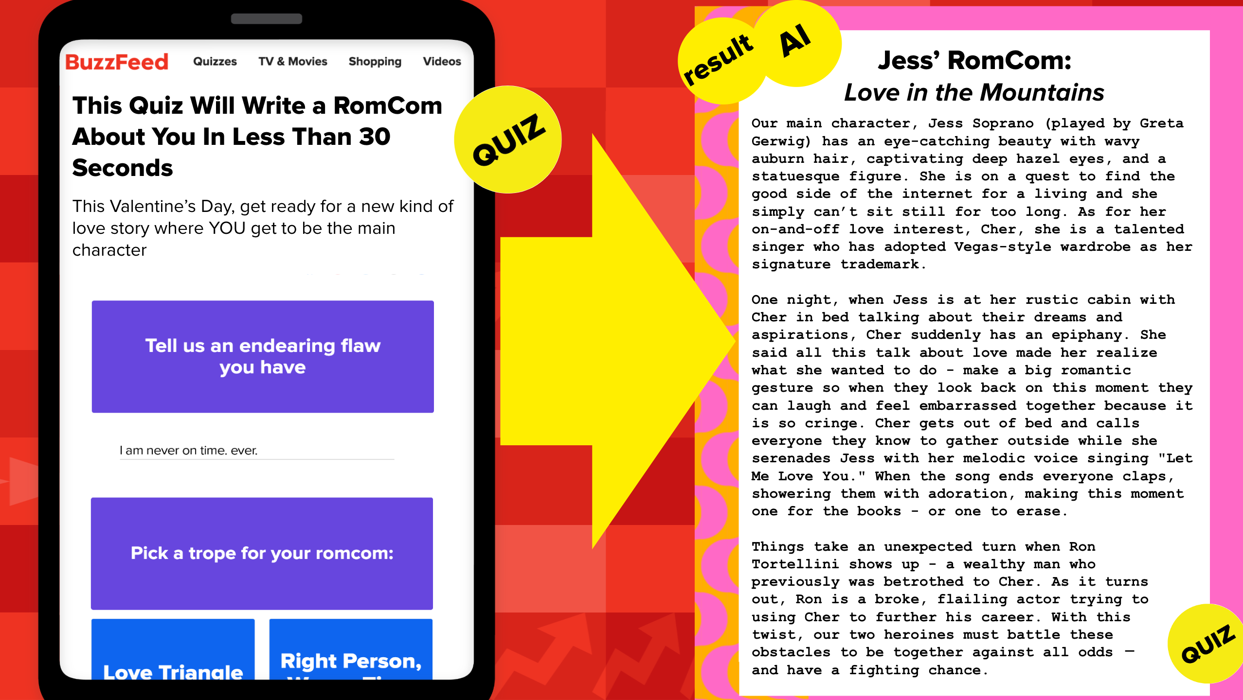 This is an example Buzzfeed CEO Jonah Peretti used to describe the site's new AI-based quiz generator. (Image: BuzzFeed)