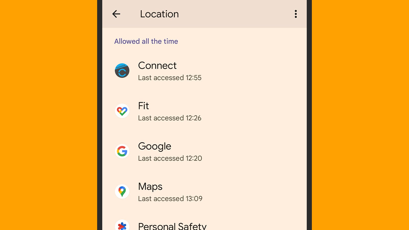Editing location permissions on Android. (Screenshot: Android)