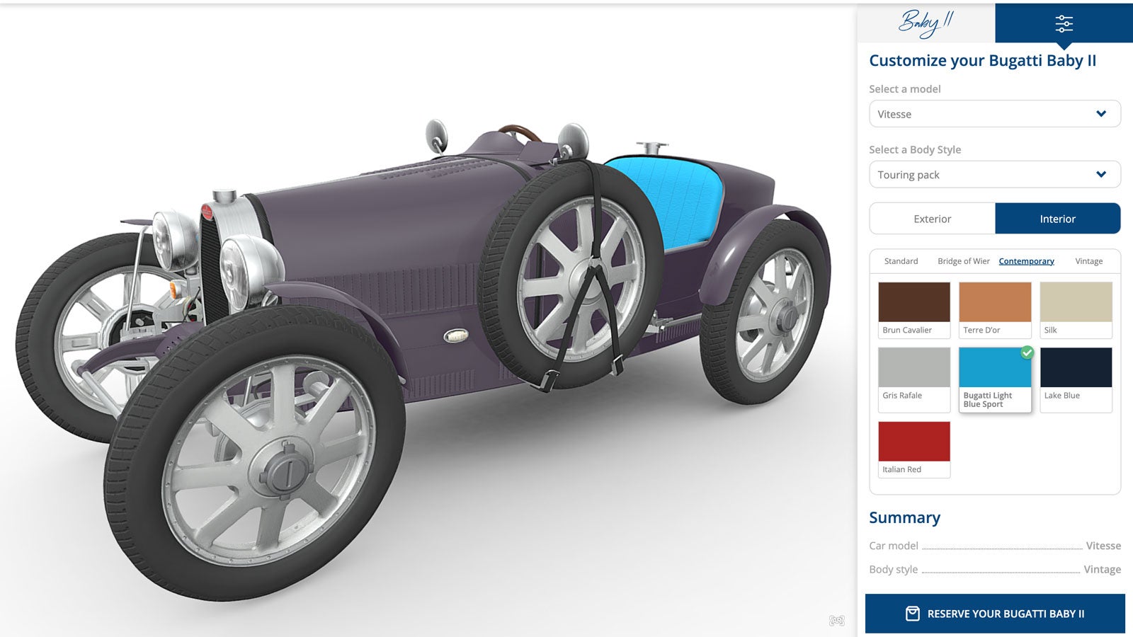 Design Your Dream $65,000 Toy Car With the Baby Bugatti Configurator