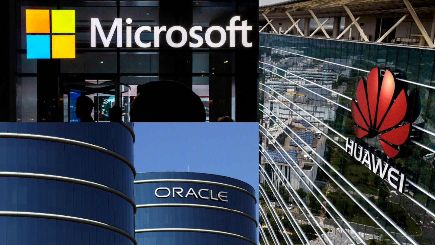 Microsoft, Huawei, and Oracle are some of the biggest tech companies investing in making Saudi Arabia their new cloud computing home.  (Image: Jeenah Moon, Getty Images,Image: Justin Sullivan, Getty Images,Image: Kevin Frayer, Getty Images)