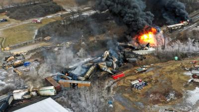 Derailed Train Carrying Hazardous Chemicals in Ohio Could Explode, Officials Fear