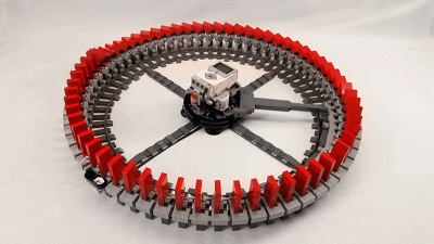 Mesmerising Self-Stacking Lego Domino Machine Can Hit Two Million Topples Per Day