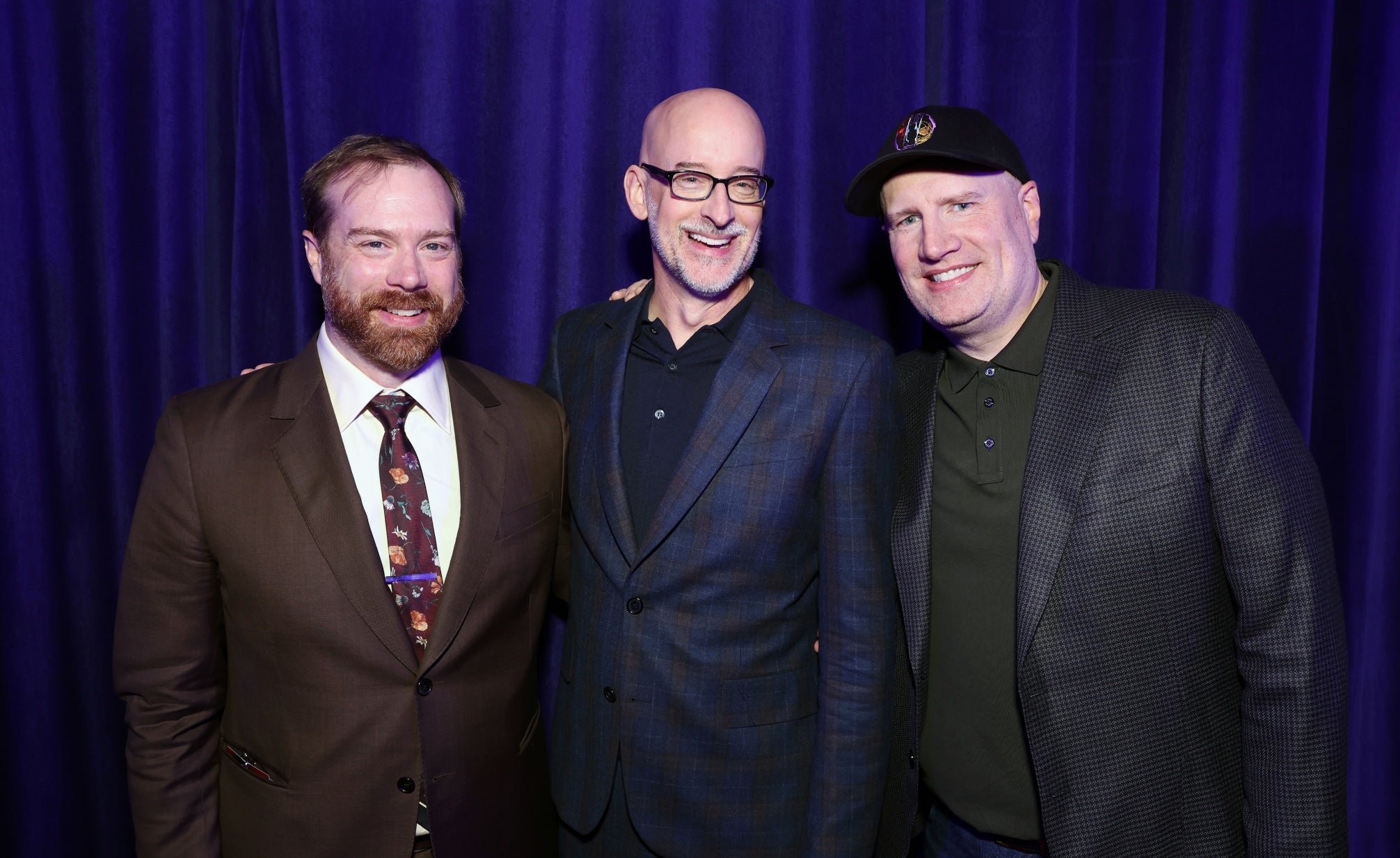 Broussard (left) with Ant-Man director Peyton Reed (middle), and some dude in a hat.  (Image: Marvel Studios)