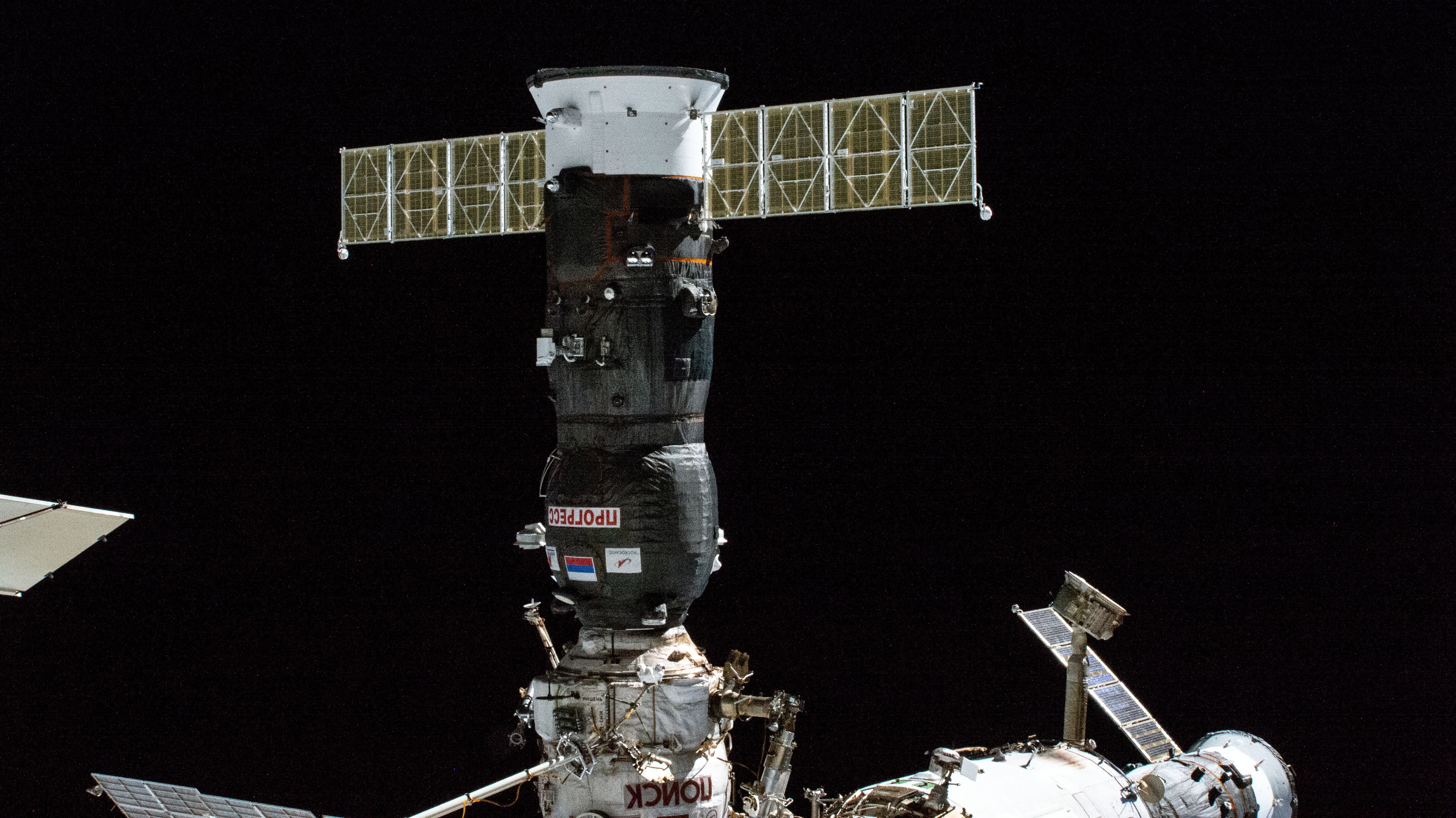 The Progress 82 vehicle docked to the ISS, October 28, 2022. (Photo: NASA)