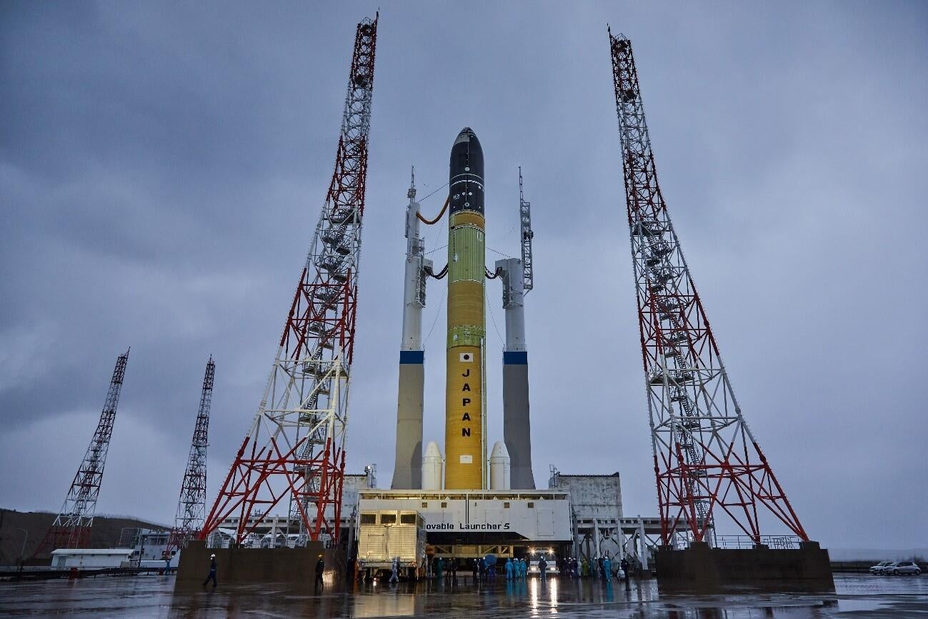 The H3 rocket during a wet dress rehearsal in March 2021.  (Photo: JAXA)