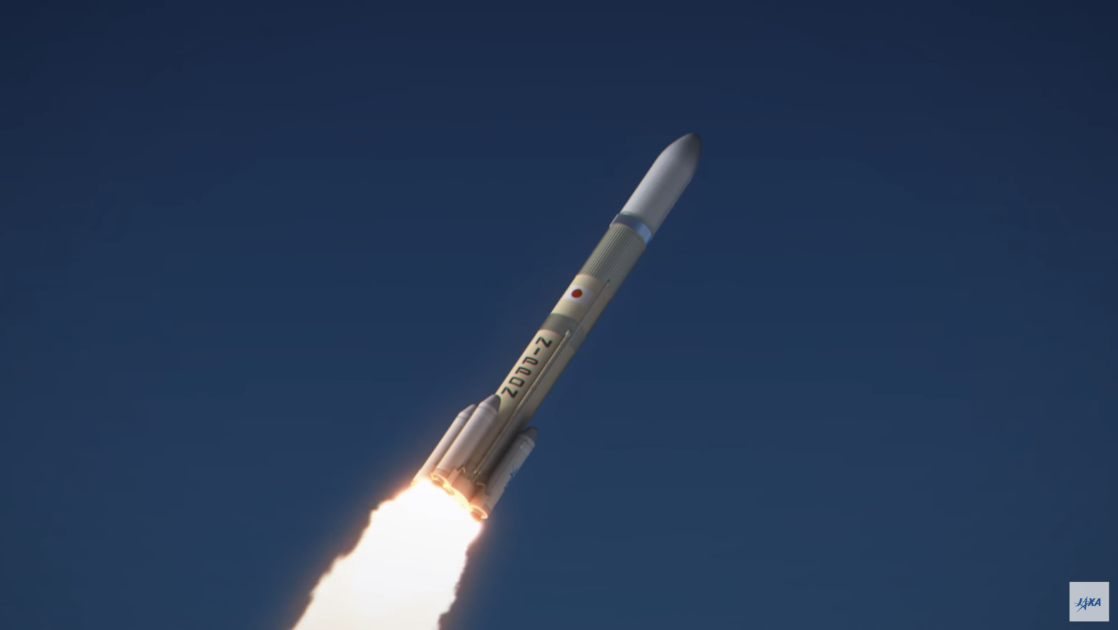 Artistic impression of the H3 rocket during launch.  (Screenshot: JAXA)
