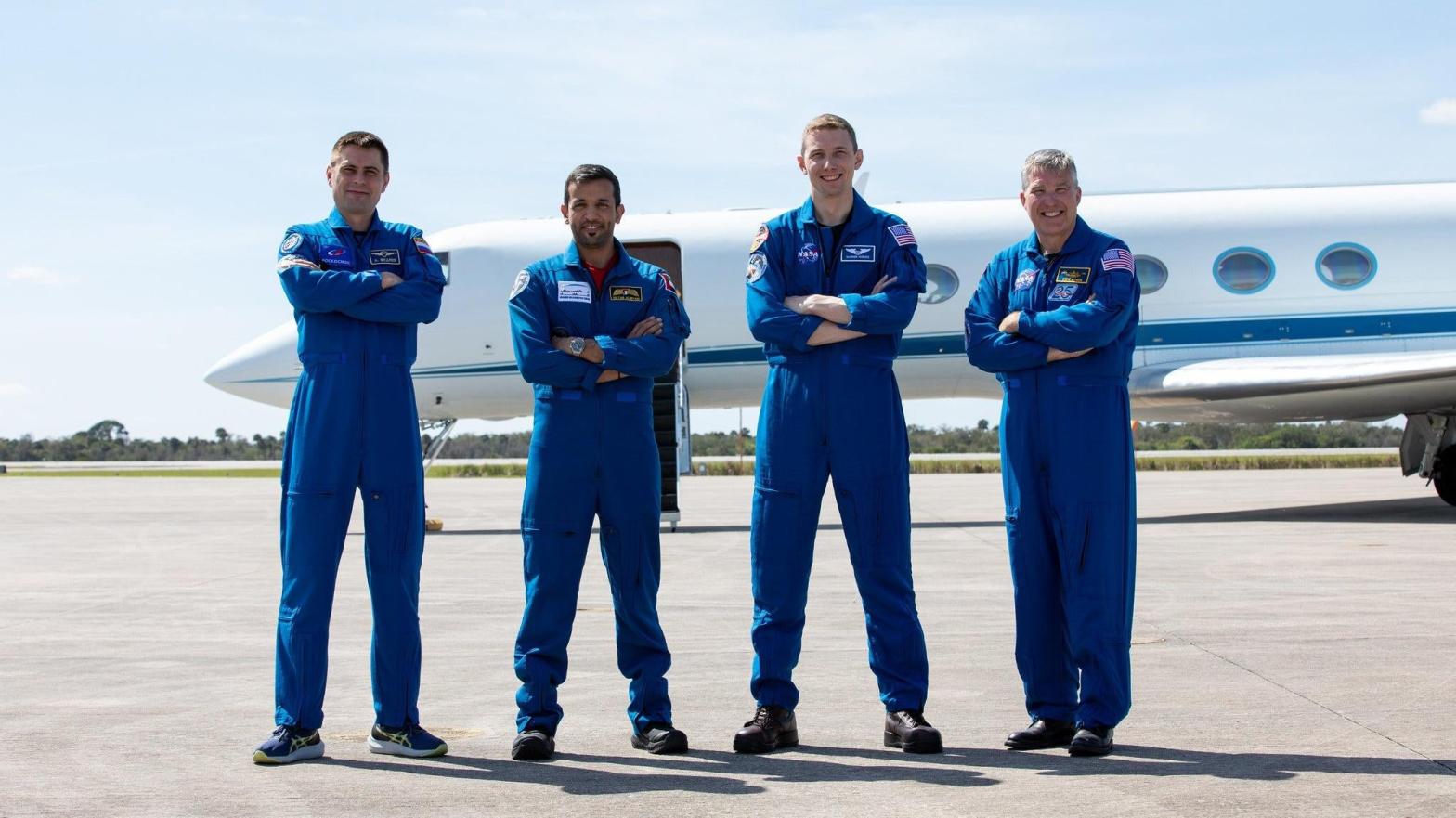 The Crew-6 astronauts arriving at Kennedy Space Centre's Launch and Landing Facility in Florida on February 21. (Photo: NASA/Kim Shiflett)
