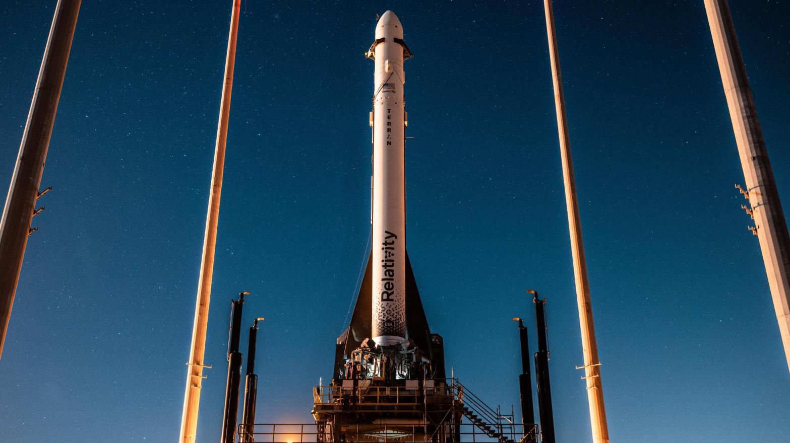 The Terran 1 rocket on its launchpad in Cape Canaveral, Florida.  (Photo: Relativity Space)